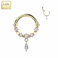14kt. Piercing Clicker Ring Stern/Mond