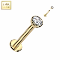 14kt Piercing 3mm oben 8mm