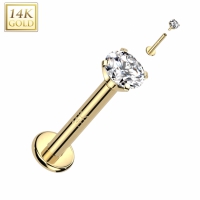 14kt. Piercing 3mm Krappenspitze 8mm
