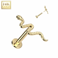 14kt. Piercing Schlangendetail 8mm