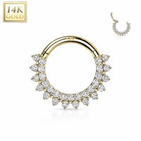 14kt Piercingring Marquise rund 1,2x10
