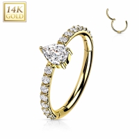 14kt Gold Clicker Tropfenschicht 8mm