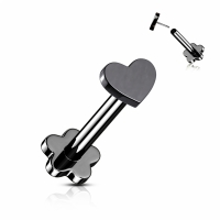 Piercing Push in Herz schwarz