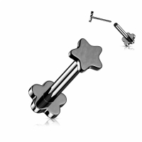 Piercing Push in Stern schwarz