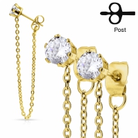 Ohrringe Kette 3mm goldfarben