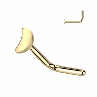 Nasenpiercing Mond L-Bogen goldfarben