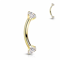 Piercing gebogen Titan Gold 1,2x8