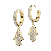 Goldohrringe mit Hamsa-Anhänger