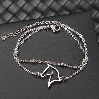 Armband Doppelkette mit Pferdekopf