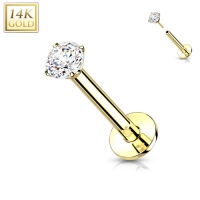 Piercing Push in 1,2x8x3mm 14kt Gold