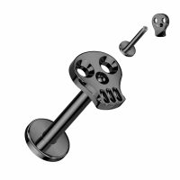 Piercing Totenkopf 1,2x8 schwarz