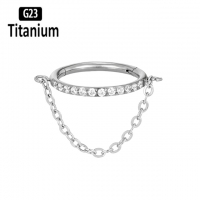Piercing Clicker Titan einreihig mit Kette 1,2x8