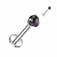 Piercing Naturstein mit Kralle Amethyst
