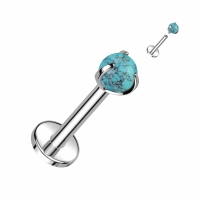 Piercing Naturstein mit Kralle Türkis