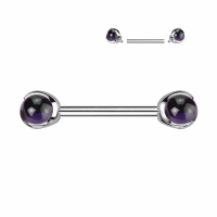 Piercing Naturstein mit Kralle Amethyst 1,6x14