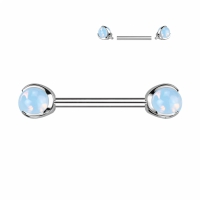 Natursteinpiercing mit Kralle Opalite 1,6x14
