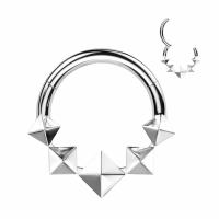 Piercing Clicker Ring 3D Diamanten vorne