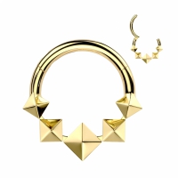 Piercing Clicker Ring 3D Diamanten - Gold 1,2x10