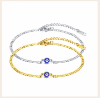 Fußkettchen blaues Auge - gold