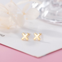 Minimalistischer X-Ohrring – Top Gold