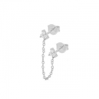 Doppelohrring mit Kette und Dreiecksstecker