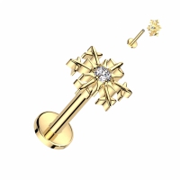 Piercing Titan Schneeflocke 1,2x6 - gold