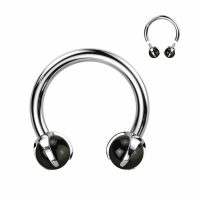 Piercing Titan Hufeisen schwarzer Achat