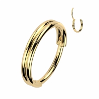 Piercing Clicker doppelt gefüttert eng 0,8x6 Gold