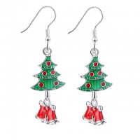Ohrringe Weihnachtsbaum mit Anhänger Glöckchen