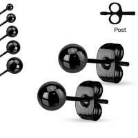 Ohrringe Kugel 2 mm schwarz