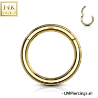 Piercingring 14kt hochwertiges Gold 1,2 x 10 mm