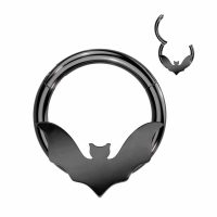 Piercing Fledermaus Clicker Ring 1,2x10 schwarz
