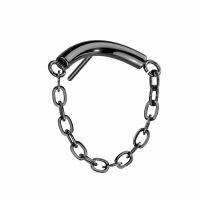 Piercing Push In Kette glatt 1,2x6 schwarz
