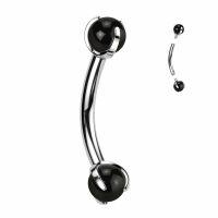 Piercing schwarzer Achat 1,2x8