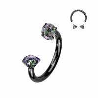 Piercing Titan Hufeisen Crammetje mit schwarzem Stein