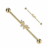 Industrial Piercing Schmetterling mit Goldstein