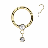 Clickerring mit Dazzle-Anhänger 1,2x8 Gold