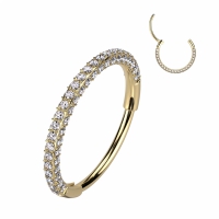 Piercing Titan Clicker rund Steine ​​0,8x7 vergoldet