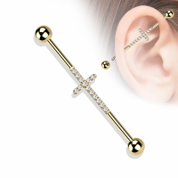 Industrial Piercing CNC Kreuz gold