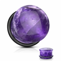 5 mm Single Flared Plug Amethyst Stein rund