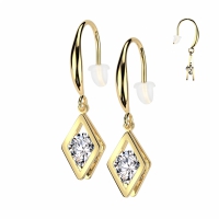 Hohle Diamant-Ohrhänger in Gold