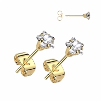 Ohrring Stern 5 mm gold