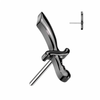 Piercing Schwert Top Push In 1,2x8 schwarz