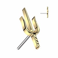 Piercing Dreizack Push in 1,2x6 Gold