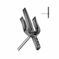 Piercing Dreizack Push in 1,2x6 schwarz