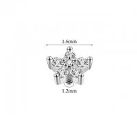 Dermal Anchor inkl. Blume Graceful Top weiß