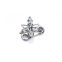Dermal Anchor Titan 2 Löcher inkl. Tropical Flower Top weiß
