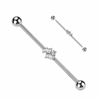 Industrial Piercing Doppel Schräg Baguette