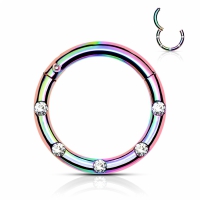 Piercing 5 Flush Petite 1,2x8 mm Regenbogenfarbe