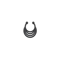 Fake Piercing 4-reihig schwarz